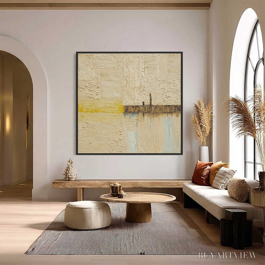 ARTOVITAS Horizon'S Edge – Textured Wabi-Sabi Abstract Seascape Painting - image 6