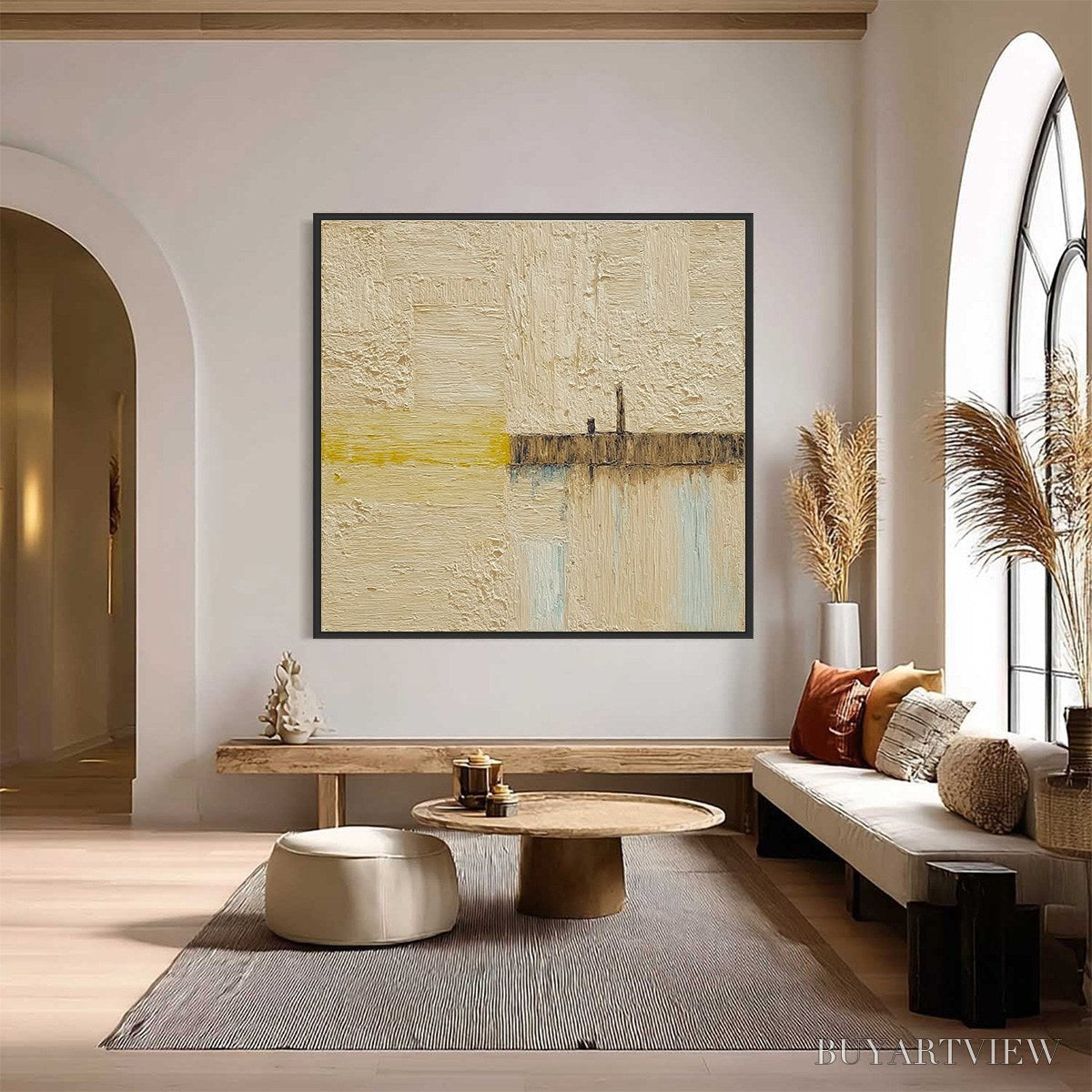 ARTOVITAS Horizon'S Edge – Textured Wabi-Sabi Abstract Seascape Painting - image 6