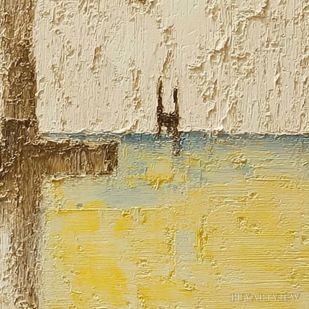 ARTOVITAS Coastal Vespers – Textured Wabi Sabi Abstract Beach Painting - image 3