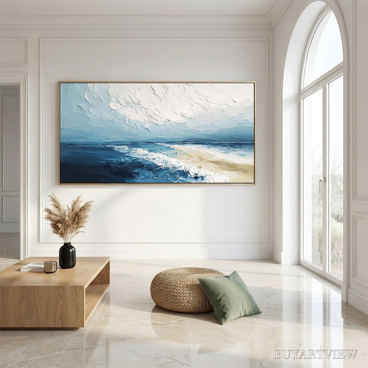 ARTOVITAS Tidal Whisper – Textured Impasto Coastal Seascape Oil Painting - image 4