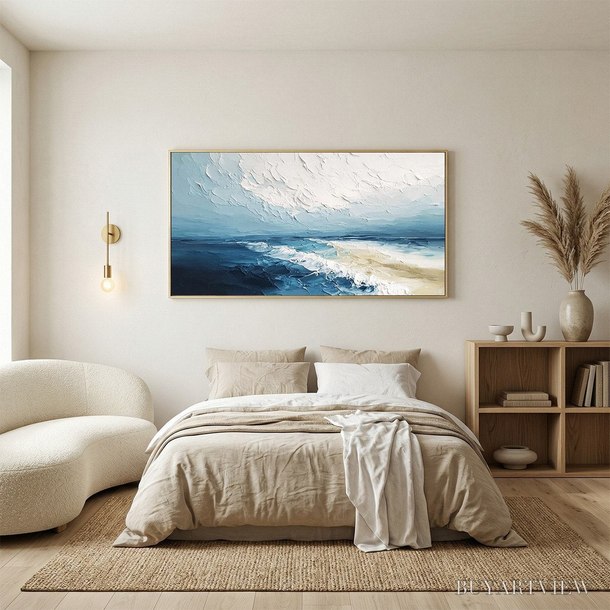 ARTOVITAS Tidal Whisper – Textured Impasto Coastal Seascape Oil Painting - image 6