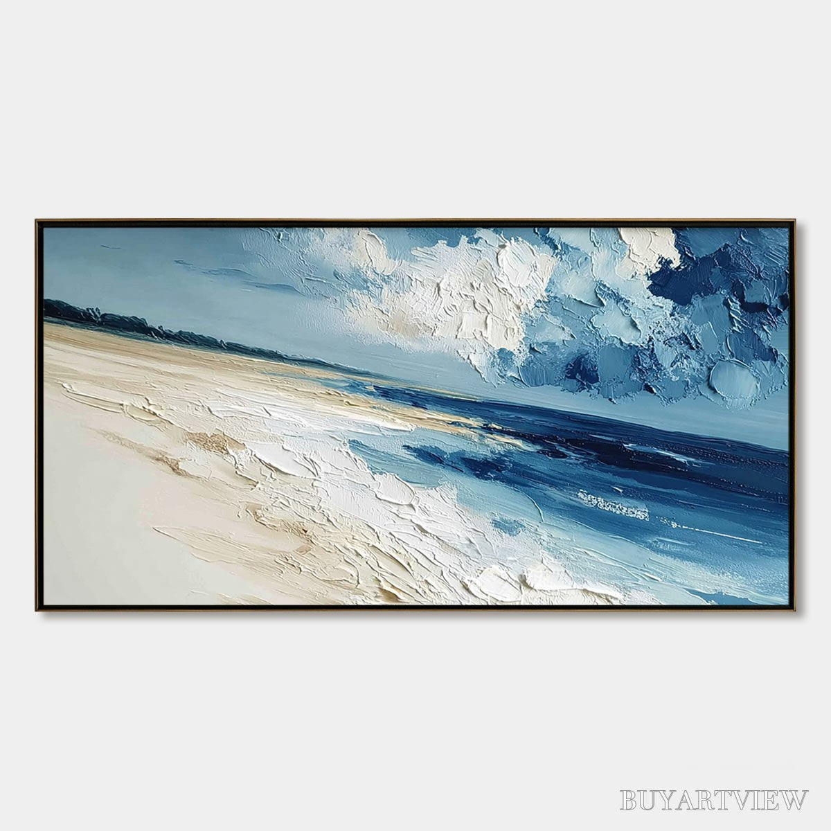ARTOVITAS Tidal Whisper – Textured Impasto Seascape Oil Painting for Coastal Decor - image 1