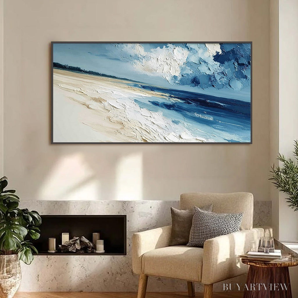 ARTOVITAS Tidal Whisper – Textured Impasto Seascape Oil Painting for Coastal Decor - image 2