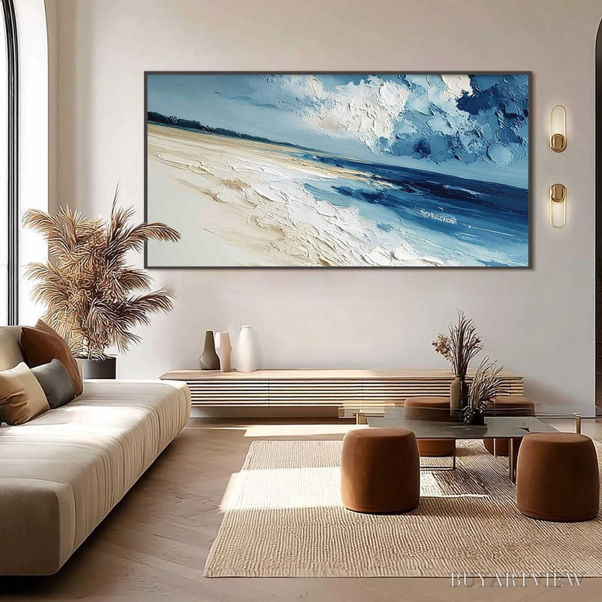 ARTOVITAS Tidal Whisper – Textured Impasto Seascape Oil Painting for Coastal Decor - image 6