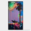 ARTOVITAS Vivid Voyage – Colorful Vertical Abstract Seascape Painting - image 1
