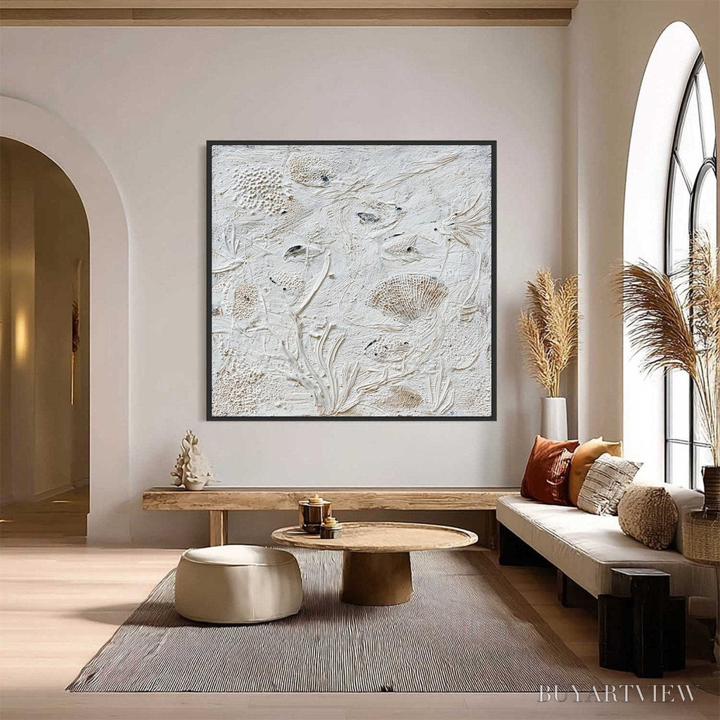 ARTOVITAS Tidal Relics – Textured Wabi Sabi Abstract Ocean Painting - image 2