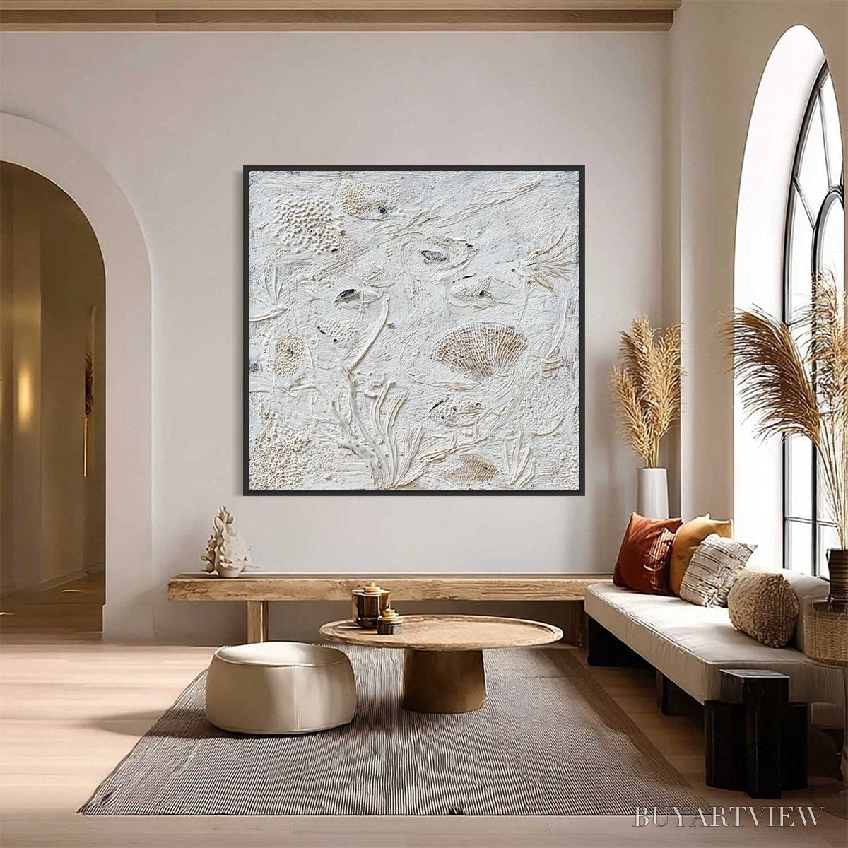 ARTOVITAS Tidal Relics – Textured Wabi Sabi Abstract Ocean Painting - image 2