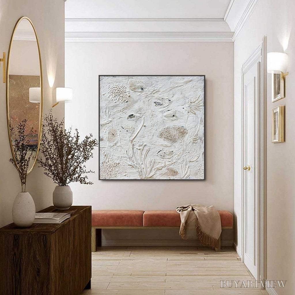 ARTOVITAS Tidal Relics – Textured Wabi Sabi Abstract Ocean Painting - image 6