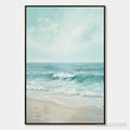 ARTOVITAS Aqua Horizon – Textured Vertical Seascape Oil Painting - image 1