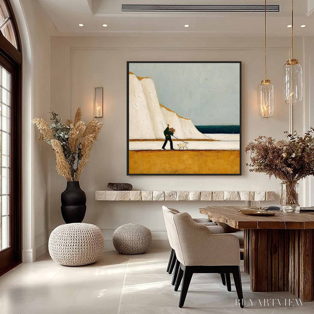 ARTOVITAS Coastal Devotion – Textured Wabi Sabi Seascape Oil Painting - image 4
