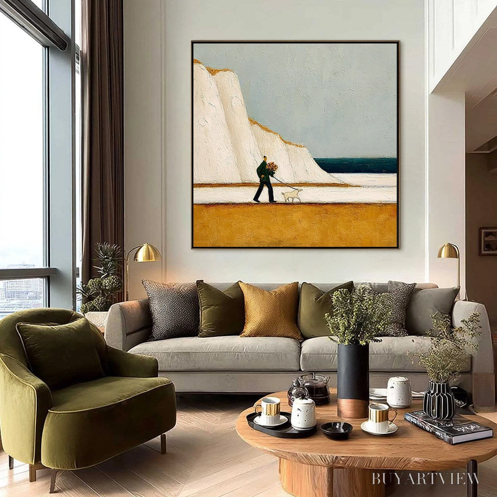 ARTOVITAS Coastal Devotion – Textured Wabi Sabi Seascape Oil Painting - image 6