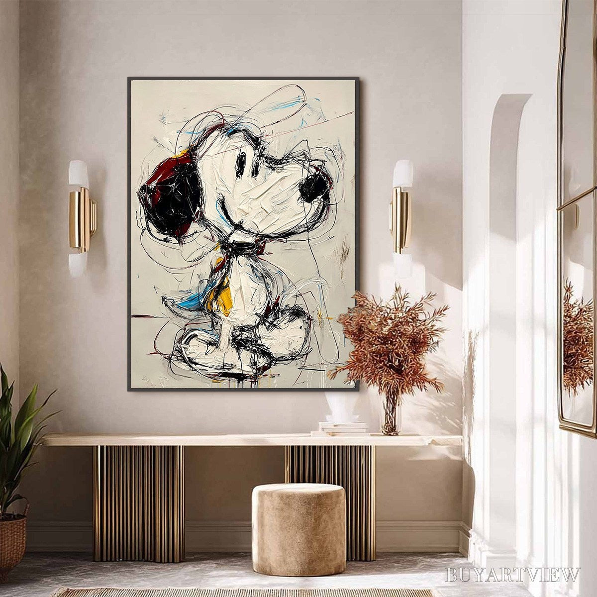 ARTOVITAS Dreamer'S Doodle – Textured Pop Art Character Painting - image 2