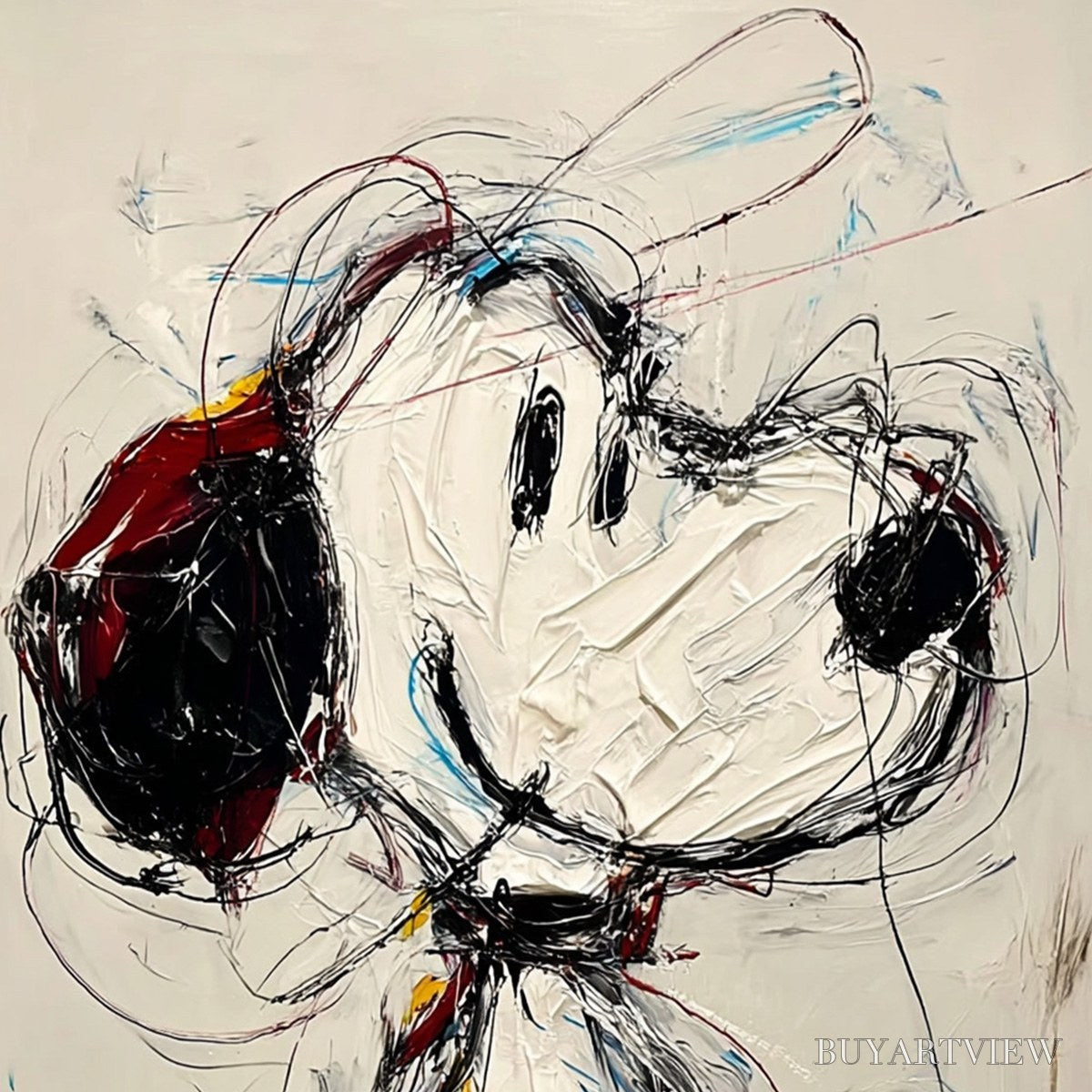 ARTOVITAS Dreamer'S Doodle – Textured Pop Art Character Painting - image 3
