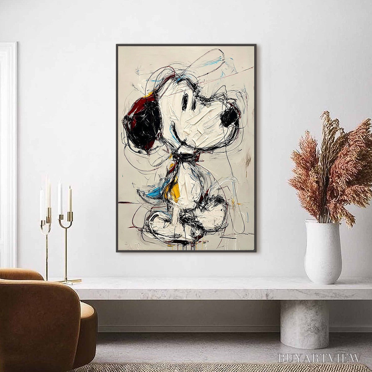ARTOVITAS Dreamer'S Doodle – Textured Pop Art Character Painting - image 4