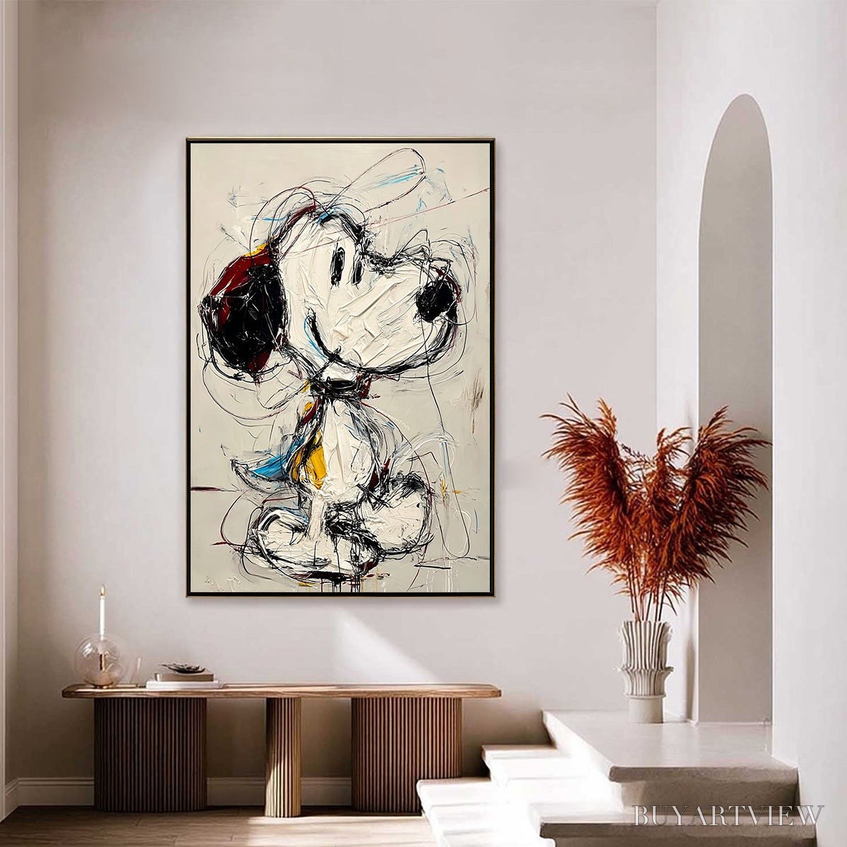 ARTOVITAS Dreamer'S Doodle – Textured Pop Art Character Painting - image 6