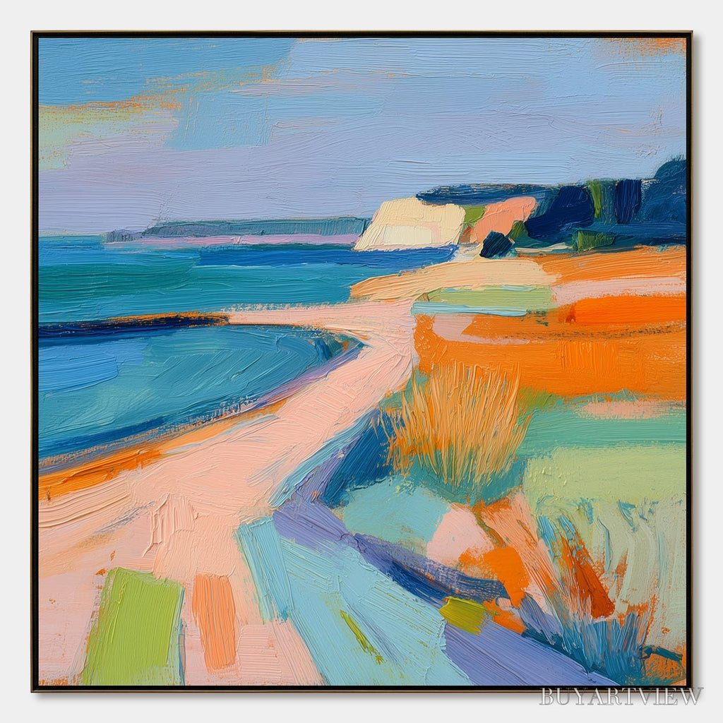 ARTOVITAS Coastal Glow – Textured Impasto Seascape Oil Painting for Coastal Decor - image 1