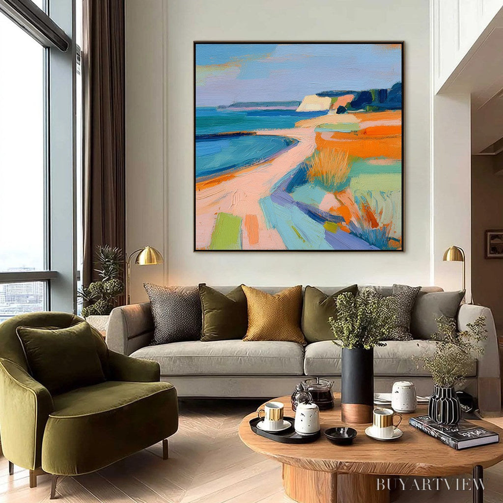 ARTOVITAS Coastal Glow – Textured Impasto Seascape Oil Painting for Coastal Decor - image 6