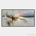 ARTOVITAS Horizon'S Embrace – Heavily Textured Abstract Seascape Oil Painting - image 1
