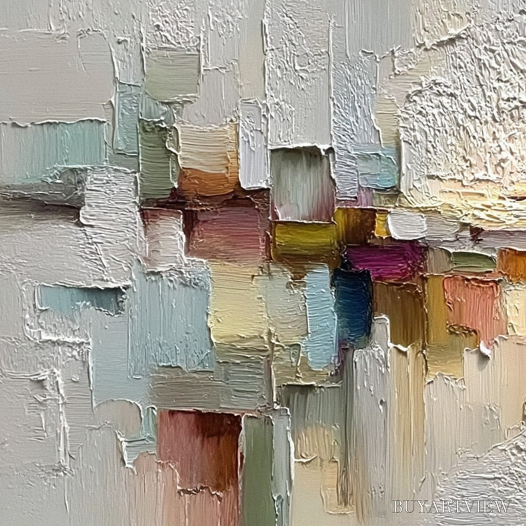 ARTOVITAS Horizon'S Embrace – Heavily Textured Abstract Seascape Oil Painting - image 3