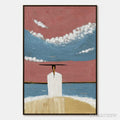 ARTOVITAS Horizon'S Edge – Textured Minimalist Abstract Seascape Painting - image 1