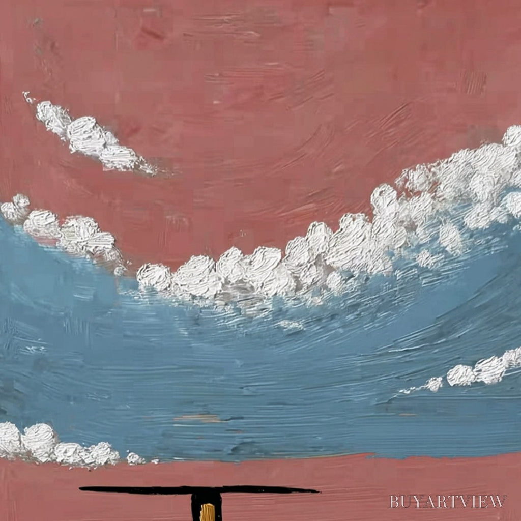 ARTOVITAS Horizon'S Edge – Textured Minimalist Abstract Seascape Painting - image 5