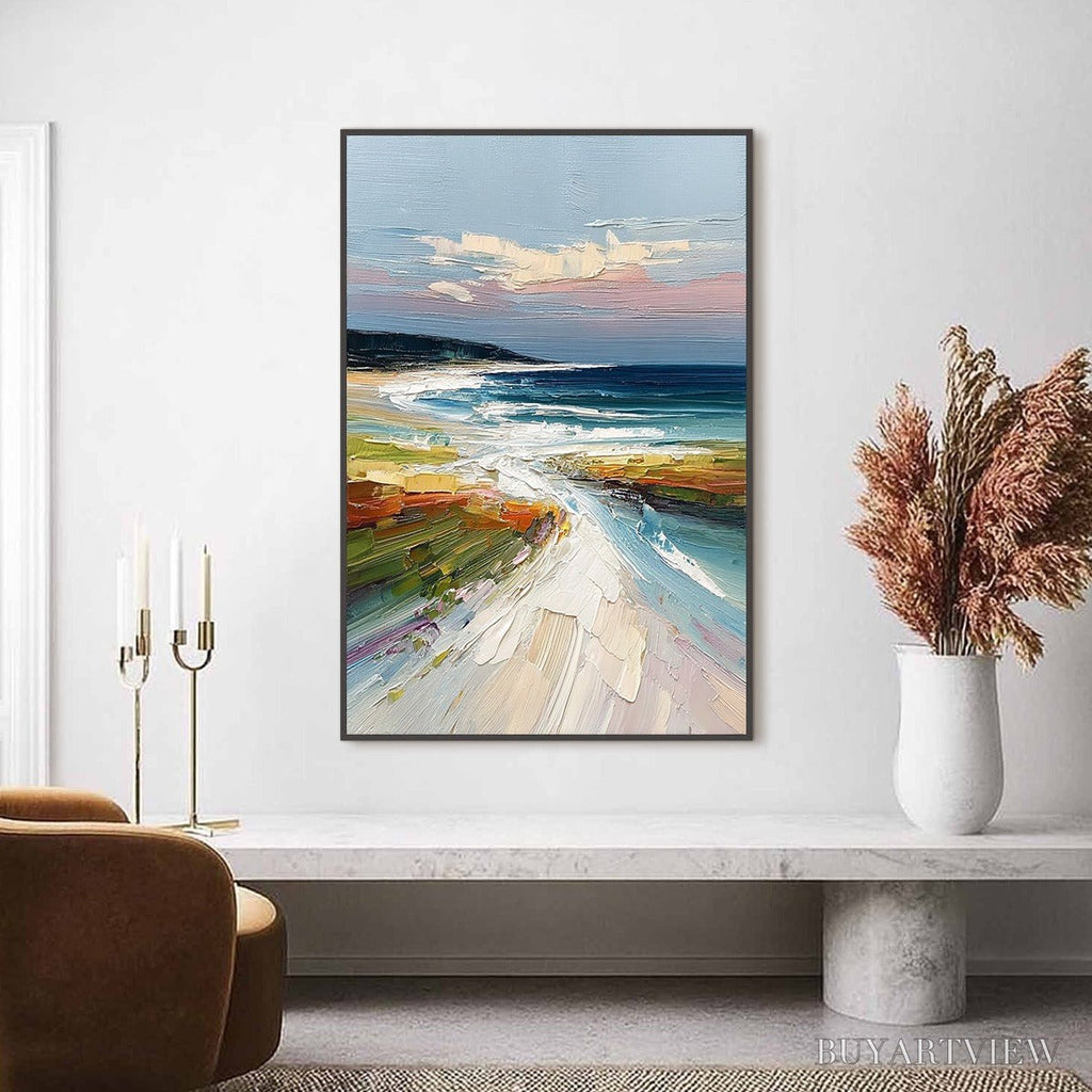ARTOVITAS Coastal Embrace – Textured Impasto Seascape Oil Painting - image 2
