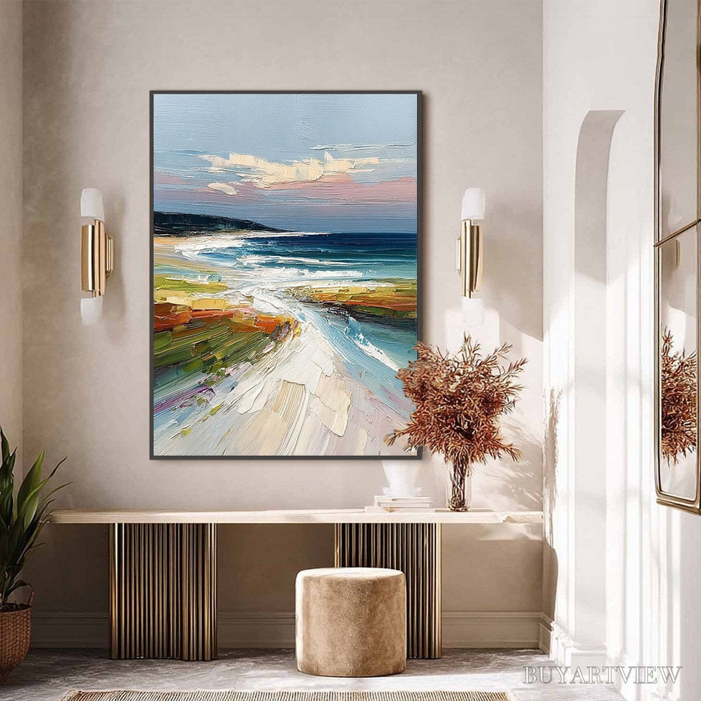 ARTOVITAS Coastal Embrace – Textured Impasto Seascape Oil Painting - image 6