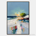 ARTOVITAS Coastal Path – Textured Palette Knife Abstract Seascape Painting - image 1