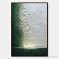 ARTOVITAS Emerald Fall – Large Green and White Textured Wabi Sabi Abstract Painting - image 1
