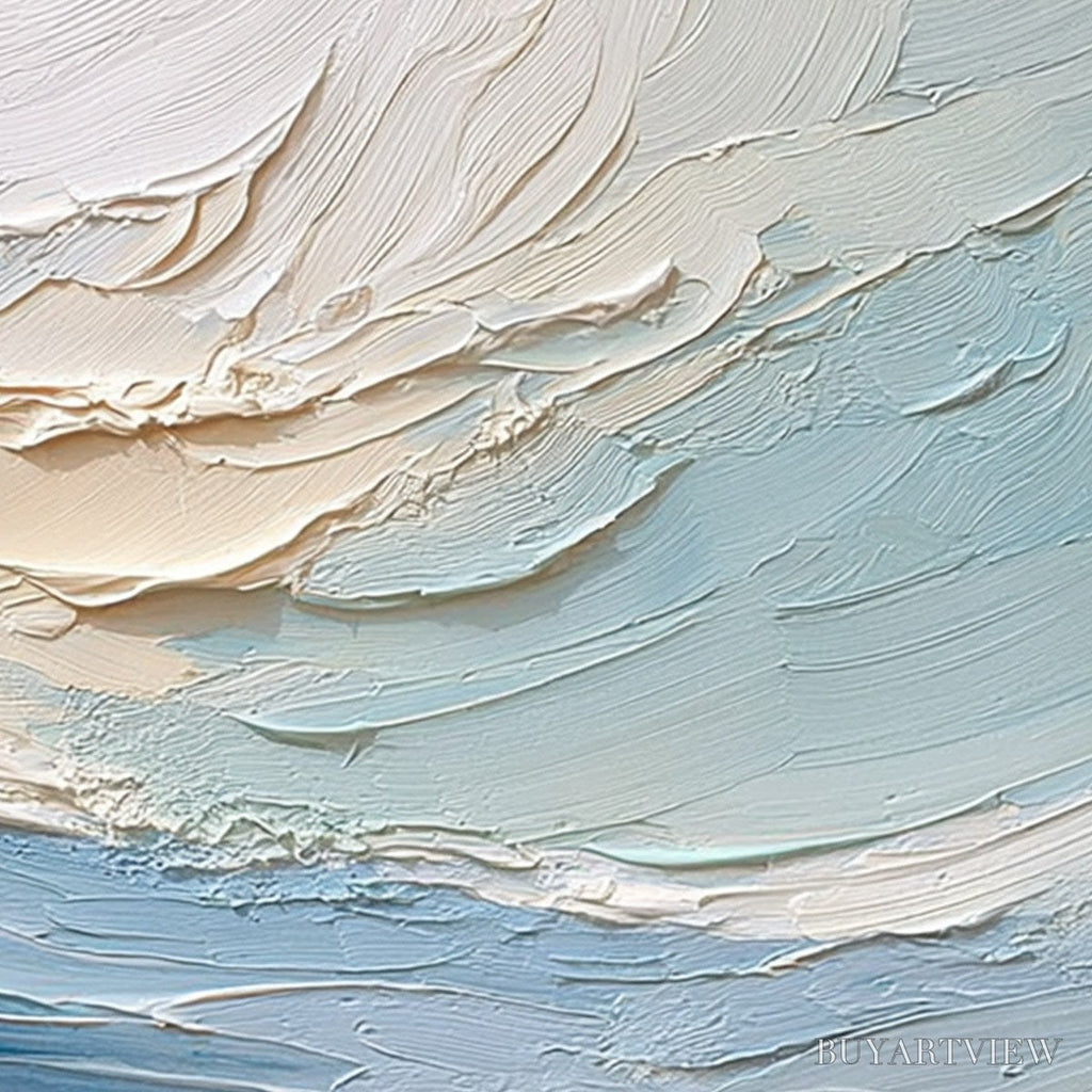 ARTOVITAS Ocean'S Breath – Textured Wabi Sabi Abstract Seascape Painting - image 5