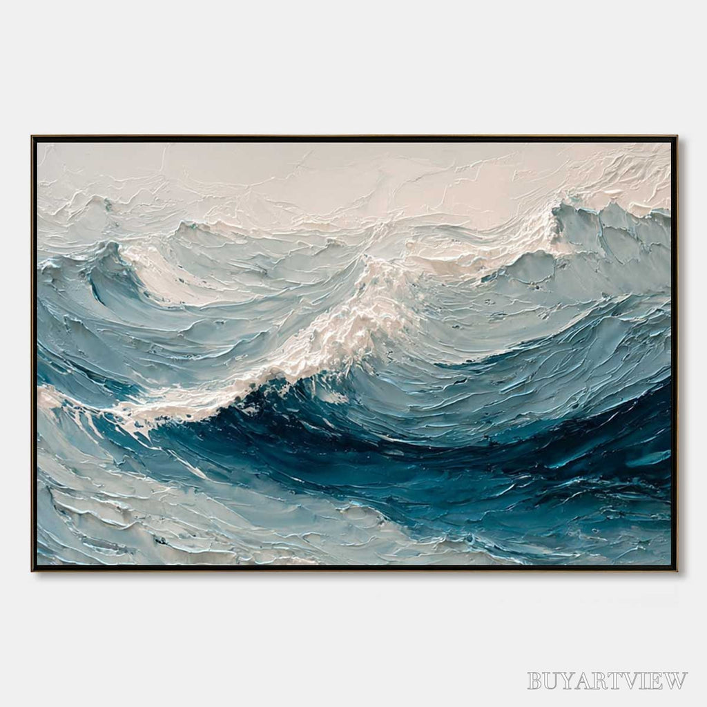 ARTOVITAS Celtic Surge – Textured Impasto Ocean Wave - image 1