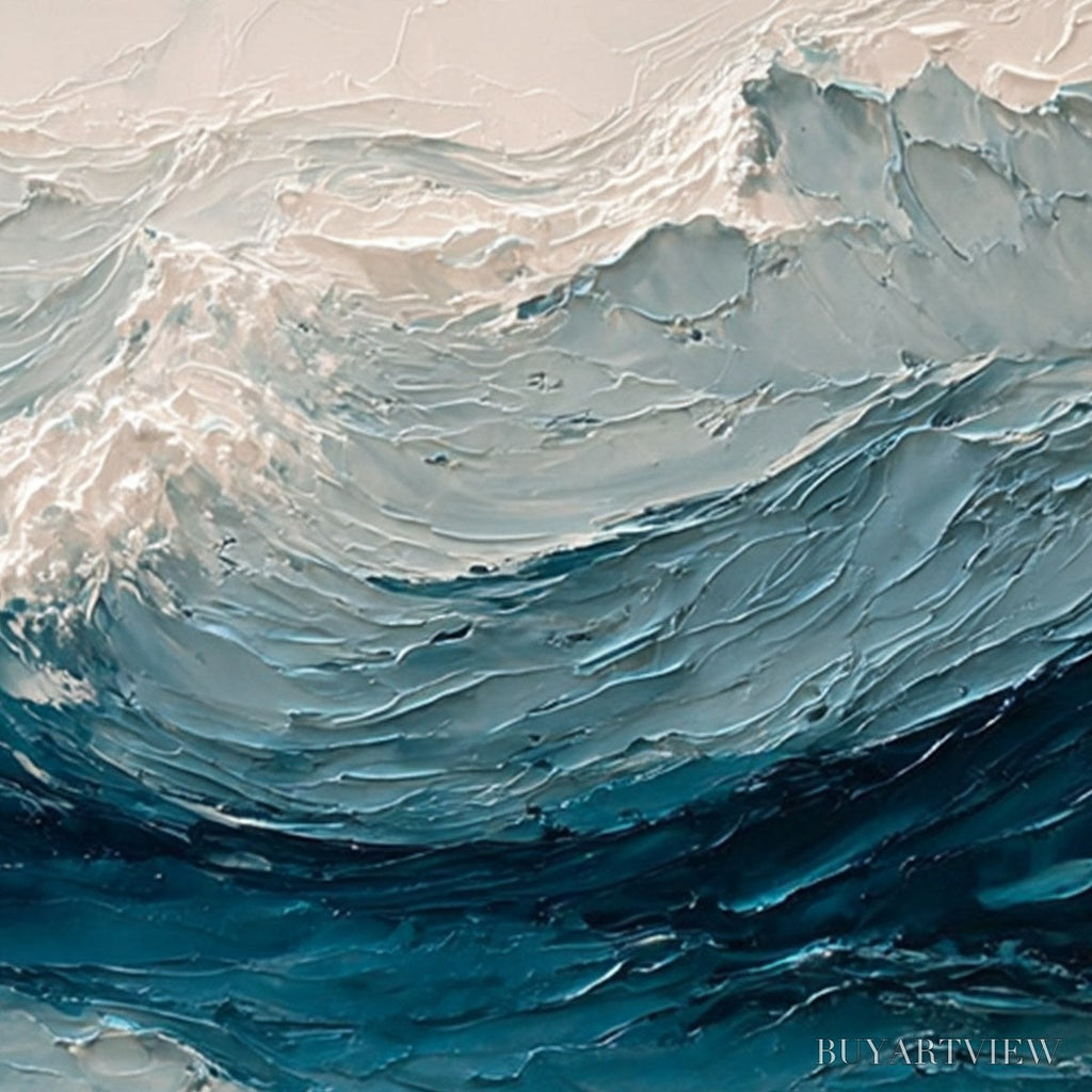 ARTOVITAS Celtic Surge – Textured Impasto Ocean Wave - image 5