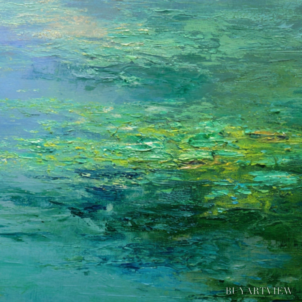ARTOVITAS Coastal Mist – Textured Abstract Wabi Sabi Seascape Painting - image 3