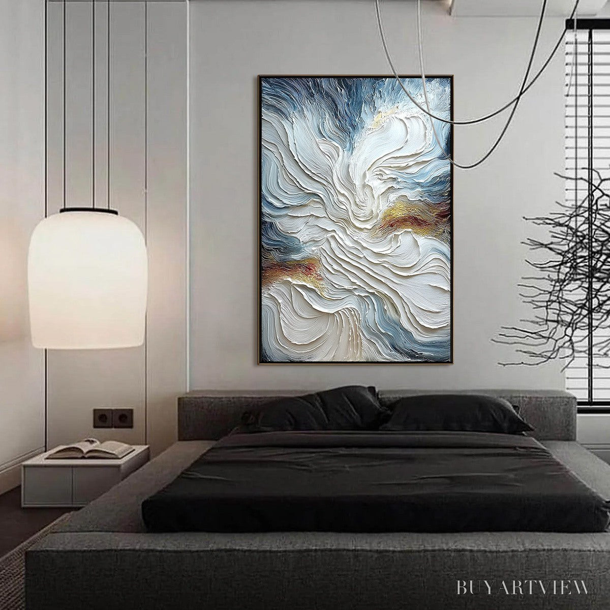 ARTOVITAS Celestial Tide – Heavily Textured Abstract Ocean Wave Oil Painting - image 4