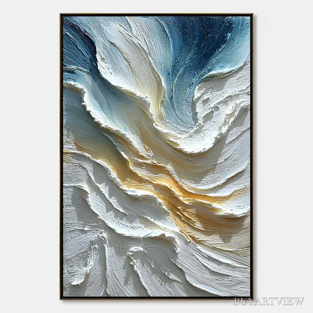 ARTOVITAS Aegean Crest – Textured Abstract Seascape Oil Painting - image 1