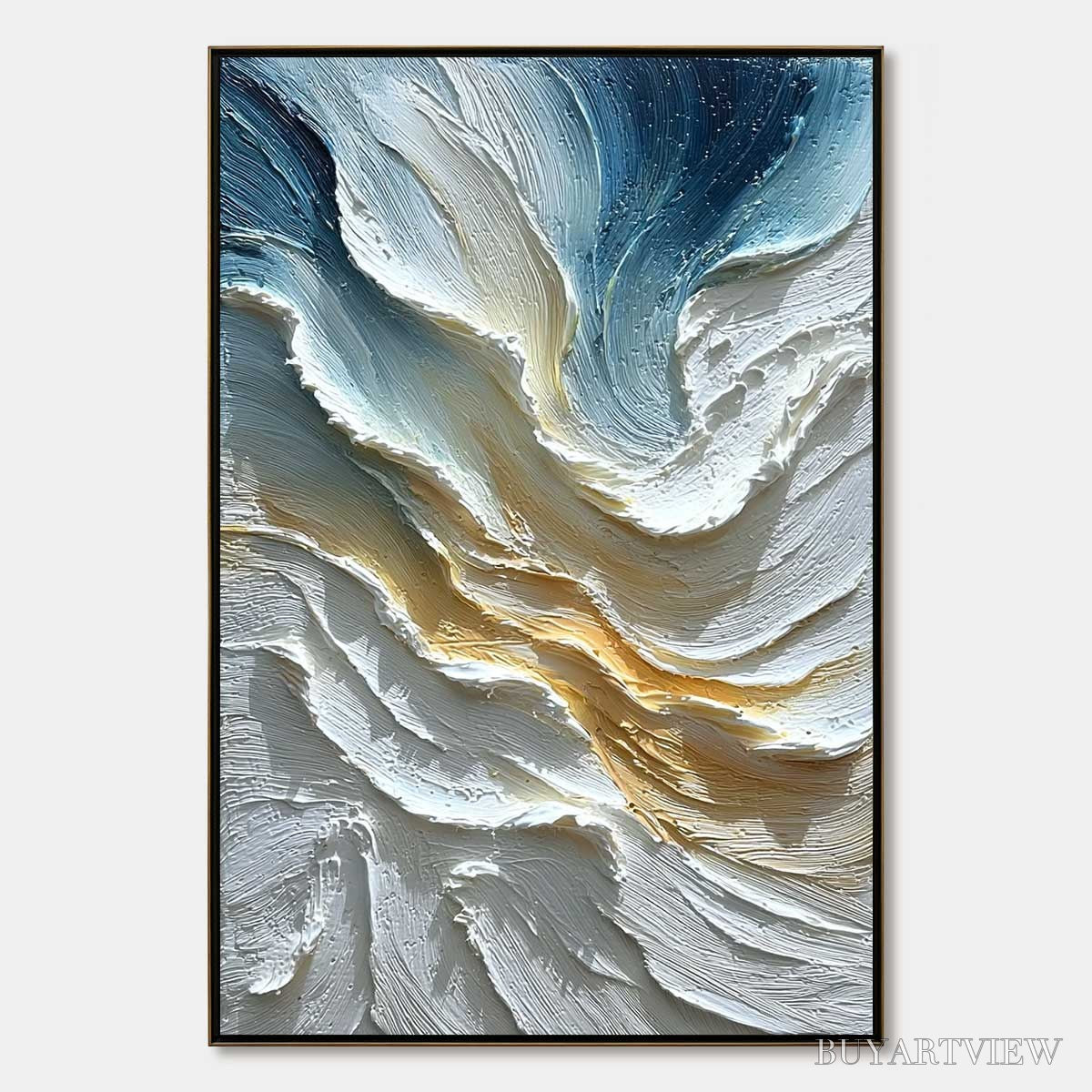 ARTOVITAS Aegean Crest – Textured Abstract Seascape Oil Painting - image 1