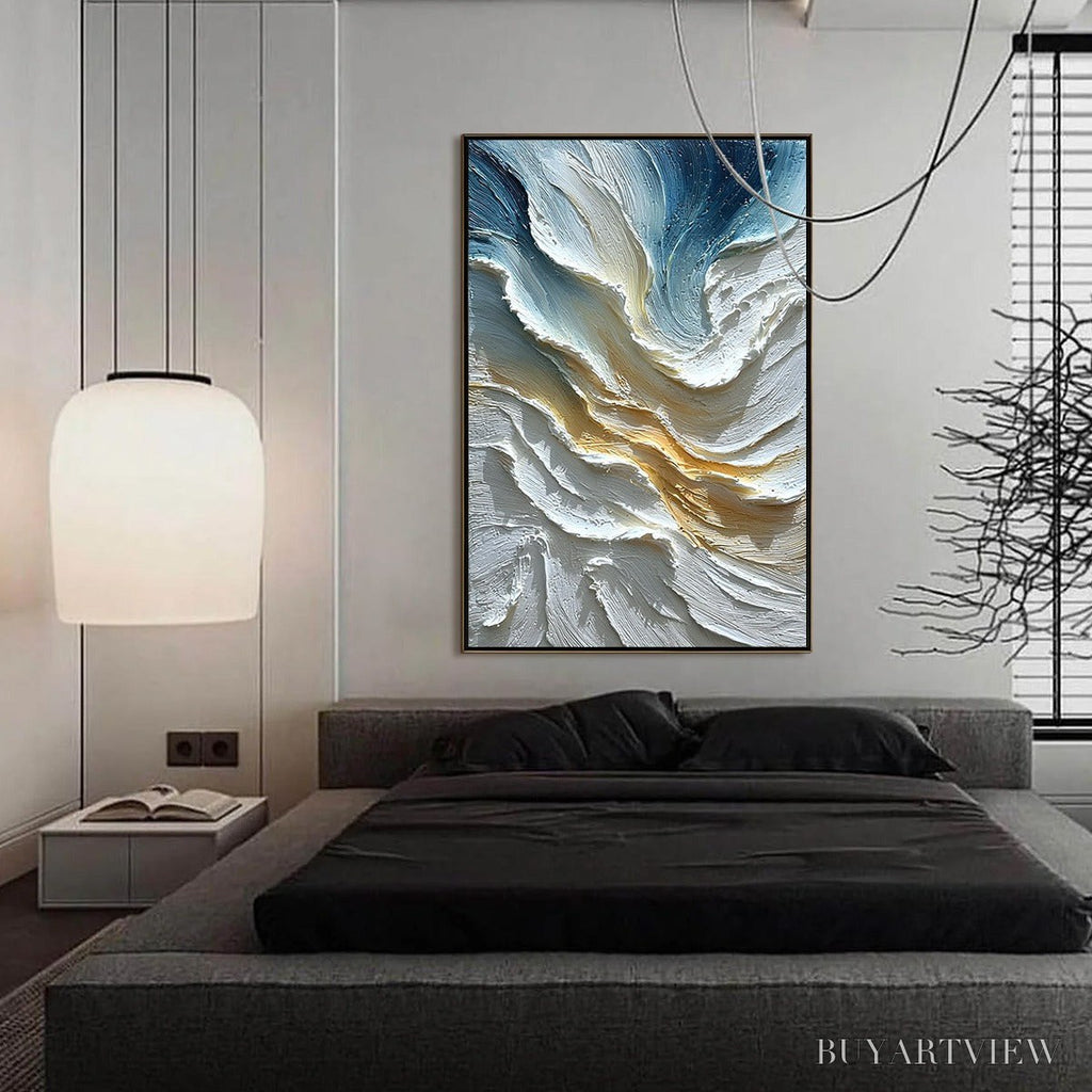 ARTOVITAS Aegean Crest – Textured Abstract Seascape Oil Painting - image 4