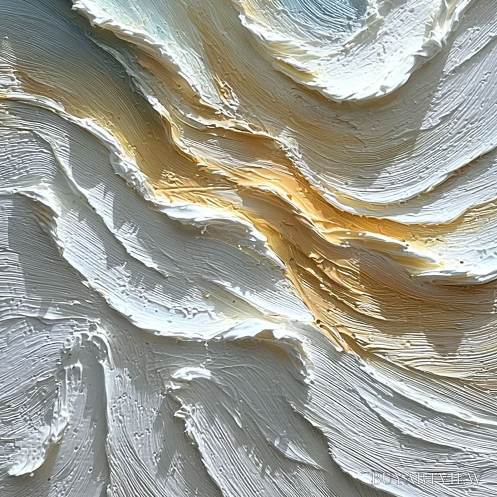 ARTOVITAS Aegean Crest – Textured Abstract Seascape Oil Painting - image 5