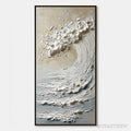 ARTOVITAS Tidal Serenity – Textured Wabi Sabi Ocean Wave Painting - image 1