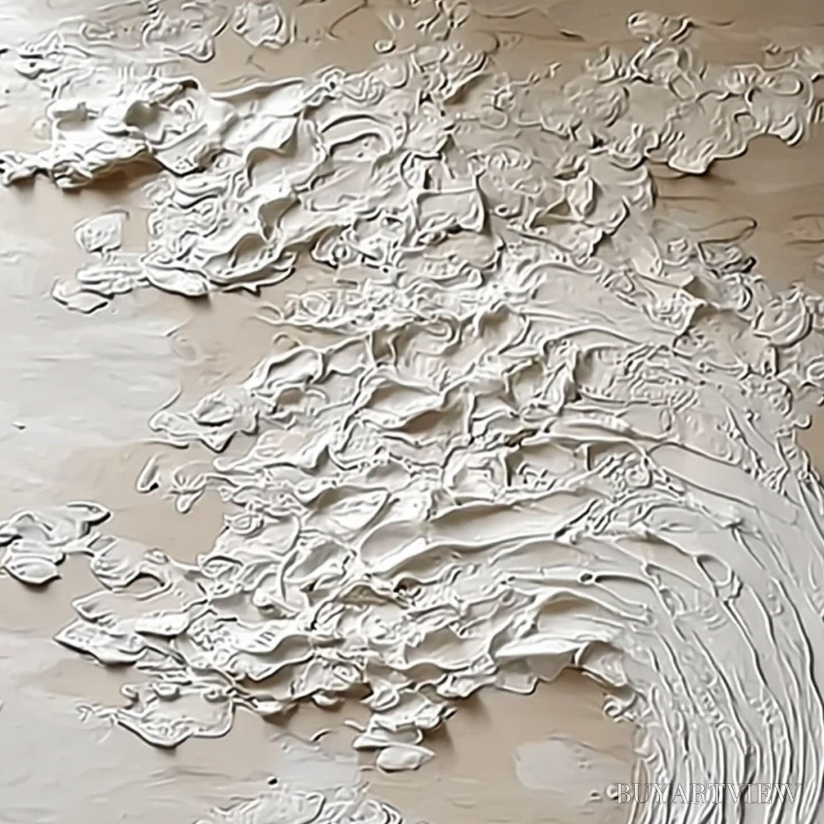 ARTOVITAS Tidal Serenity – Textured Wabi Sabi Ocean Wave Painting - image 3