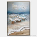 ARTOVITAS Coastal Embrace – Textured Impasto Seascape Oil Painting - image 1
