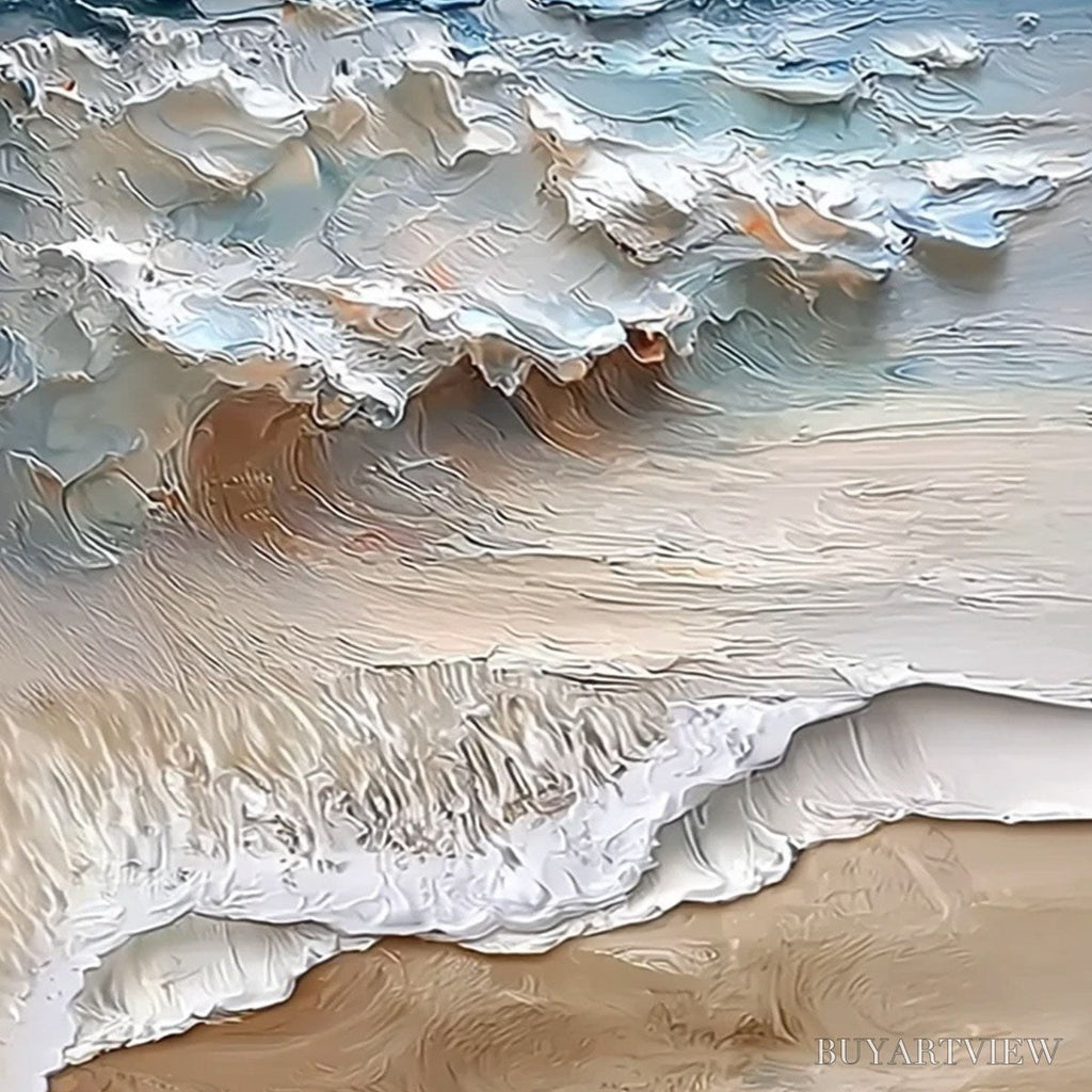 ARTOVITAS Coastal Embrace – Textured Impasto Seascape Oil Painting - image 3
