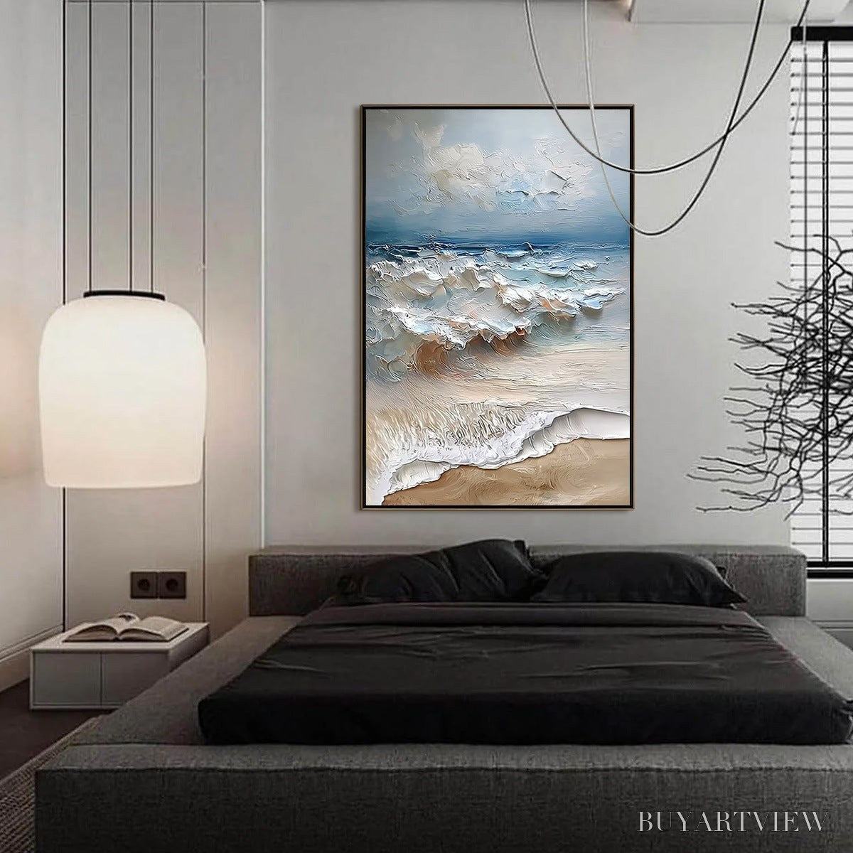 ARTOVITAS Coastal Embrace – Textured Impasto Seascape Oil Painting - image 4