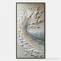 ARTOVITAS Aegean Crest – Vertical Textured Impasto Ocean Wave Painting - image 1
