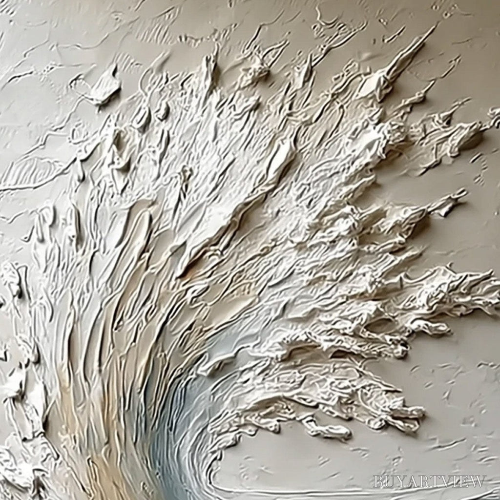 ARTOVITAS Aegean Crest – Vertical Textured Impasto Ocean Wave Painting - image 3
