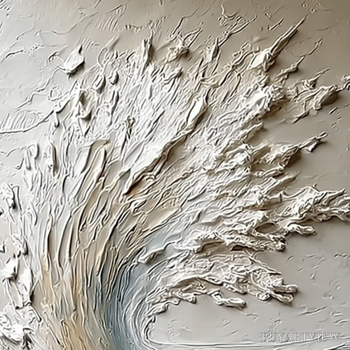 ARTOVITAS Aegean Crest – Vertical Textured Impasto Ocean Wave Painting - image 3