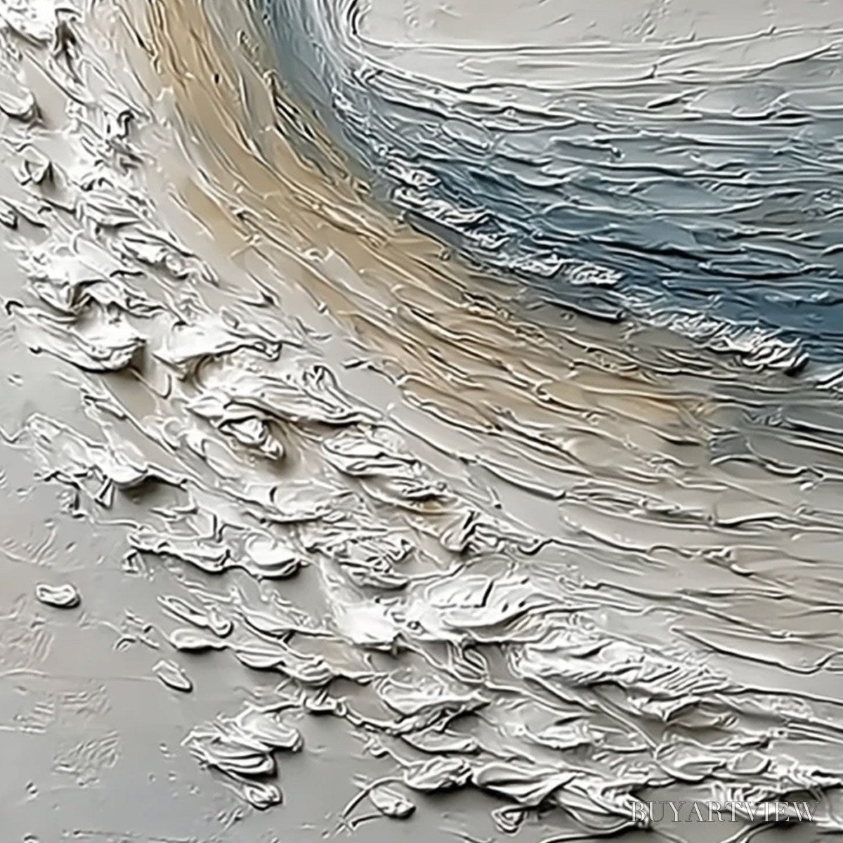 ARTOVITAS Aegean Crest – Vertical Textured Impasto Ocean Wave Painting - image 5
