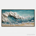 ARTOVITAS Ocean'S Embrace – Textured Impasto Ocean Wave Painting on Canvas - image 1