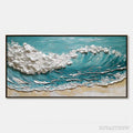 ARTOVITAS Ocean'S Embrace – Textured Impasto Ocean Wave Painting for Coastal Decor - image 1