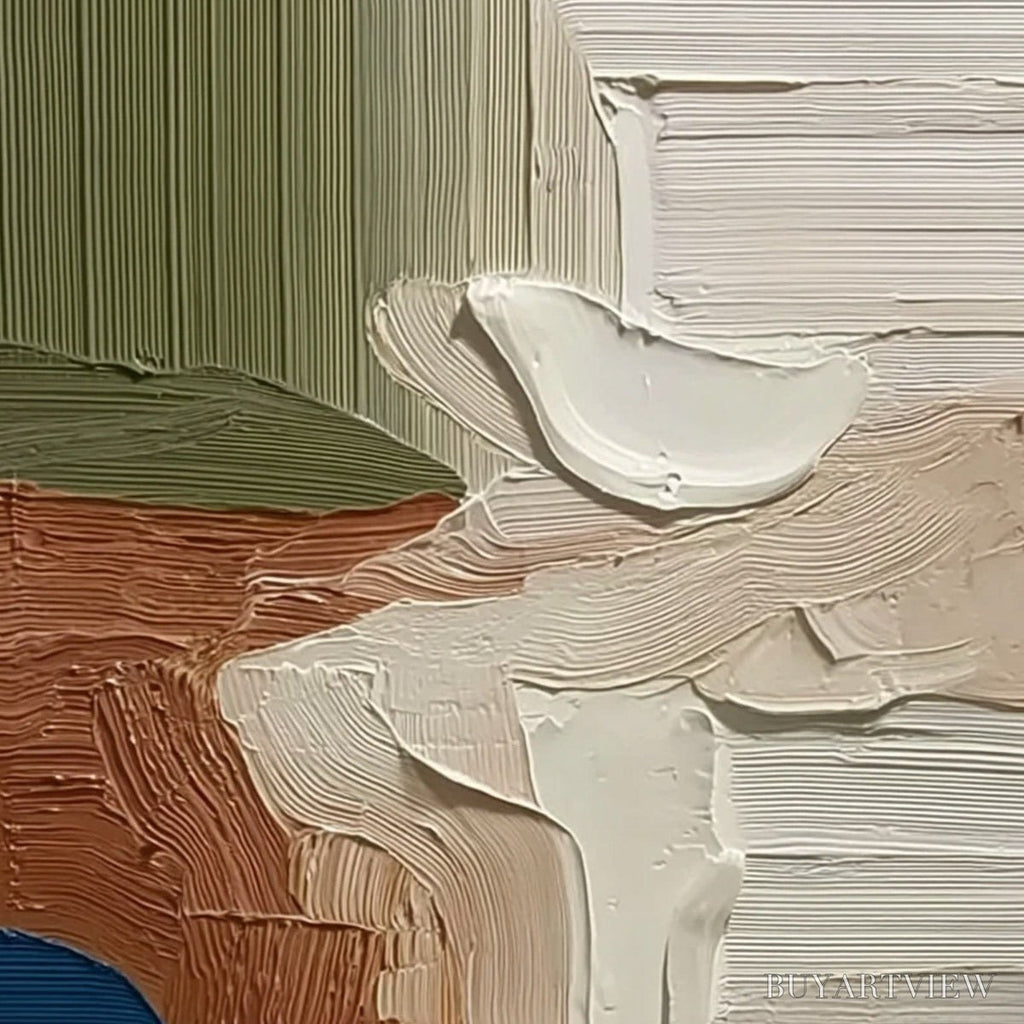 ARTOVITAS Coastal Strata – Textured Wabi Sabi Abstract Seascape Painting - image 3